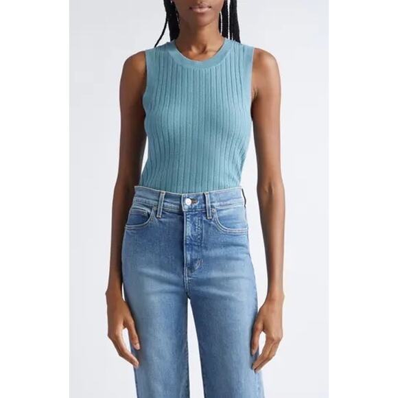 Veronica Beard Jerrel Rib 100% Merino Wool Tank Size XS